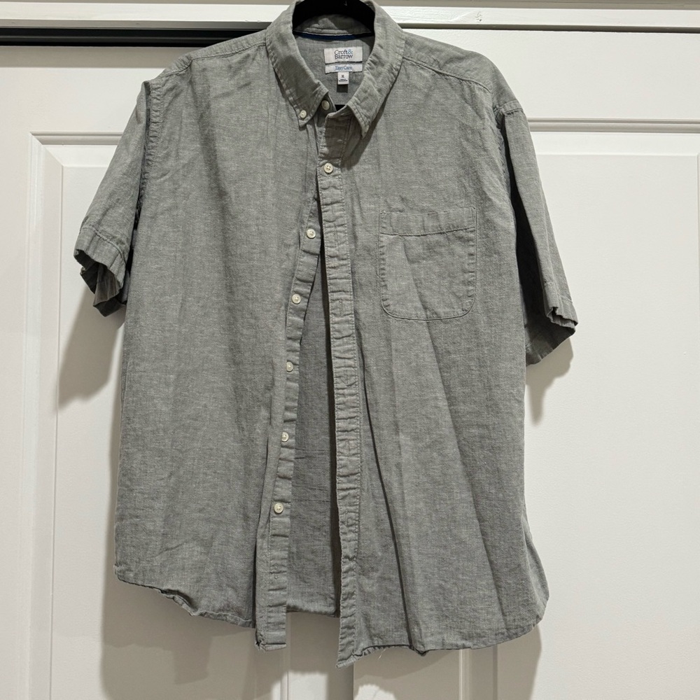 Croft & barrow men’s gray short sleeve button-down shirt, XL